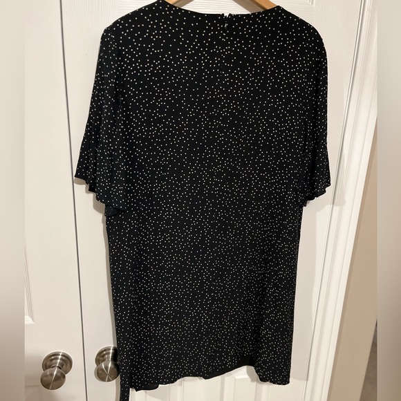 Madewell Polka Dot Shift Ruffle Sleeve Vneck Lined Dress Sz 12 - Picture 2 of 10